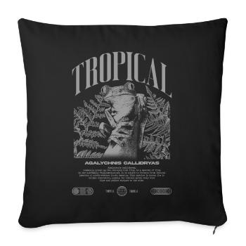 Grenouille arboricole aux yeux rouges Amphibien de la forêt tropicale - Housse de coussin décorative 45 x 45 cm - noir - Devant