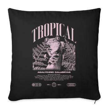 Grenouille arboricole aux yeux rouges Amphibien de la forêt tropicale - Housse de coussin décorative 45 x 45 cm - noir - Devant