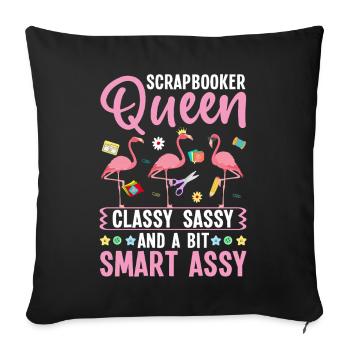Scrapbooker Queen Funny Crafting Hobbyist - Sofa pillowcase 17,3'' x 17,3'' (45 x 45 cm) - black - Front