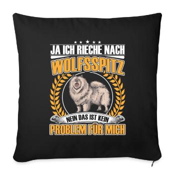 Wolfspitz : , je sens comme Keeshond - Housse de coussin décorative 45 x 45 cm - noir - Devant