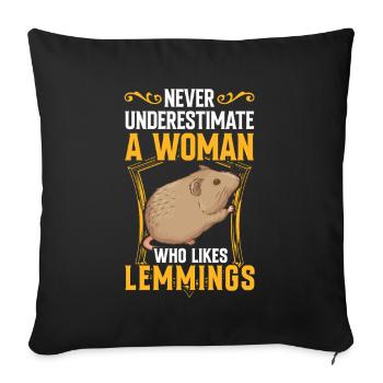 Lemming Vole Woman with Lemming - Sofa pillowcase 17,3'' x 17,3'' (45 x 45 cm) - black - Front