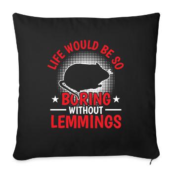 Lemming Vole Boring without Lemming - Sofa pillowcase 17,3'' x 17,3'' (45 x 45 cm) - black - Front