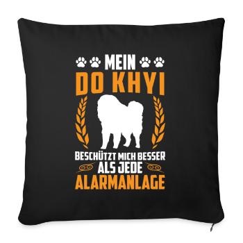 Do Khyi protects me Tibetan Mastiff Tibetan Mastiff - Sofa pillowcase 17,3'' x 17,3'' (45 x 45 cm) - black - Front