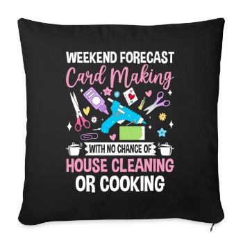 Prévisions du week-end Carte Faire Scrapbooking drôle - Housse de coussin décorative 45 x 45 cm - noir - Devant