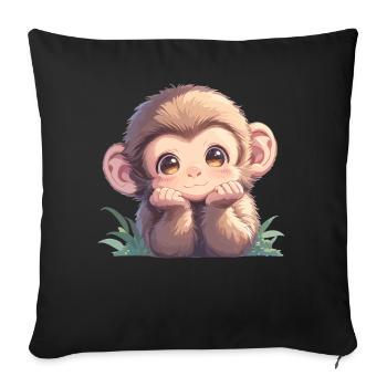 Macaque Macaque - Sofa pillowcase 17,3'' x 17,3'' (45 x 45 cm) - black - Front