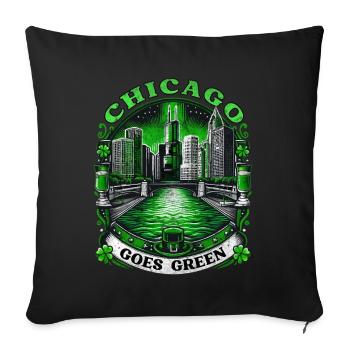 Chicago Goes Green - Sofa pillowcase 17,3'' x 17,3'' (45 x 45 cm) - black - Front