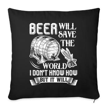 Beer Brewing Beer Save The World - Sofa pillowcase 17,3'' x 17,3'' (45 x 45 cm) - black - Front