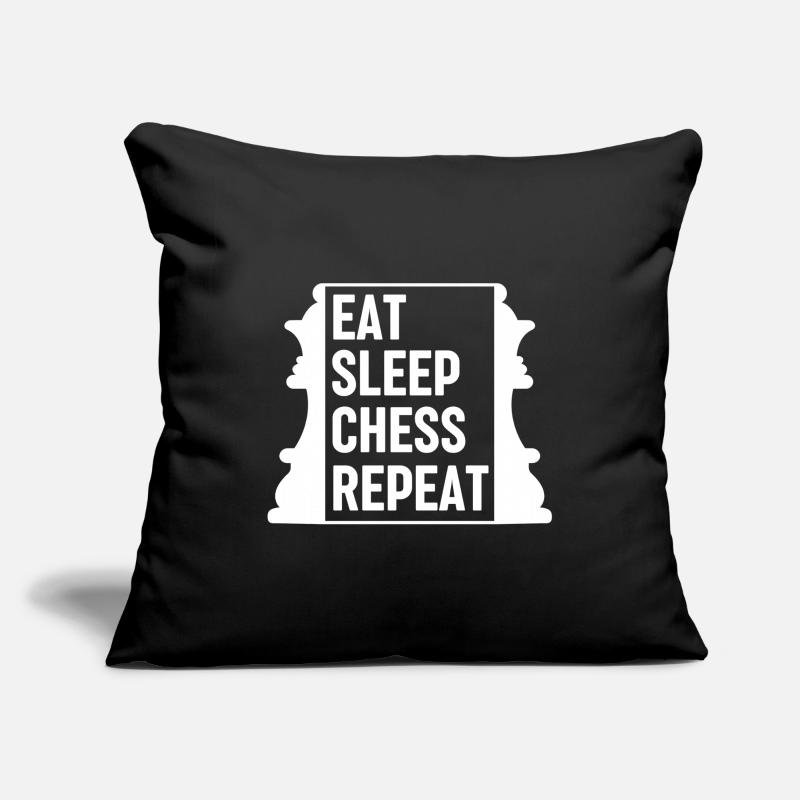 Eat Sleep Chess Repeat Schach Sprüche Sofakissenbezug 45 x 45 cm