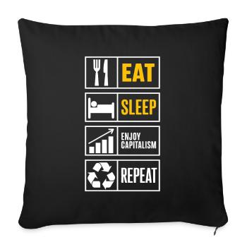 Profiter du capitalisme Dictons boursiers - Housse de coussin décorative 45 x 45 cm - noir - Devant