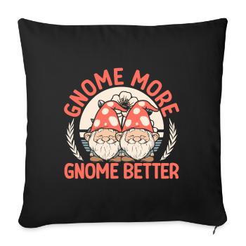 Nain de jardin Costume Gnome Plus Gnome Meilleur Gnome - Housse de coussin décorative 45 x 45 cm - noir - Devant