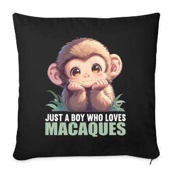 Macaque Macaque - Sofa pillowcase 17,3'' x 17,3'' (45 x 45 cm) - black - Front