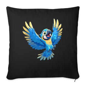 Macaw's Era - Sofa pillowcase 17,3'' x 17,3'' (45 x 45 cm) - black - Front