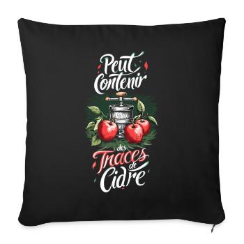 Peut Contenir des Traces de Cidre Cider Fun - Housse de coussin décorative 45 x 45 cm - noir - Devant