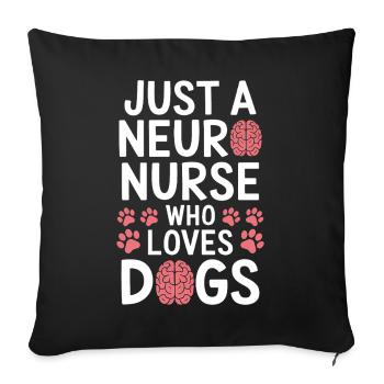 Neuro infirmière chien soignant neurologie cadeau - Housse de coussin décorative 45 x 45 cm - noir - Devant