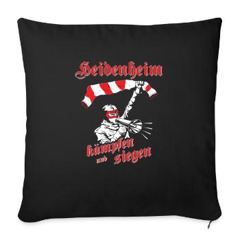 Heidenheim kämpfen und siegen No II - Sofakissenbezug 45 x 45 cm - Schwarz - Vorne