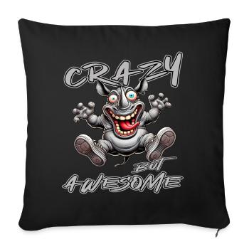 Crazy but Awesome Rhino Comic Style - Sofa pillowcase 17,3'' x 17,3'' (45 x 45 cm) - black - Front