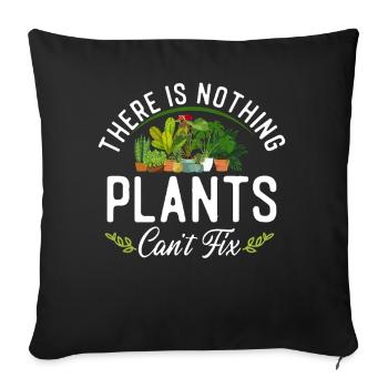 Plant Lover Gardening There Is - Sofa pillowcase 17,3'' x 17,3'' (45 x 45 cm) - black - Front