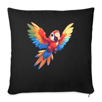 Macaw's Era - Sofa pillowcase 17,3'' x 17,3'' (45 x 45 cm) - black - Front