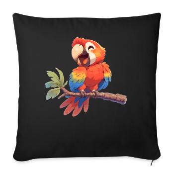 Macaw's Era - Sofa pillowcase 17,3'' x 17,3'' (45 x 45 cm) - black - Front