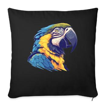 Macaw's Era - Sofa pillowcase 17,3'' x 17,3'' (45 x 45 cm) - black - Front