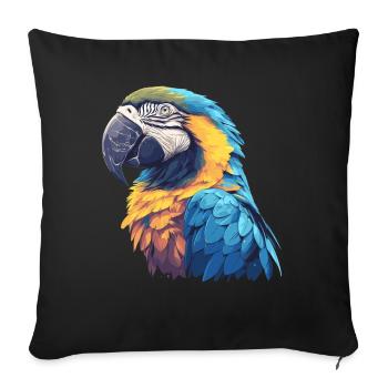Macaw's Era - Sofa pillowcase 17,3'' x 17,3'' (45 x 45 cm) - black - Front