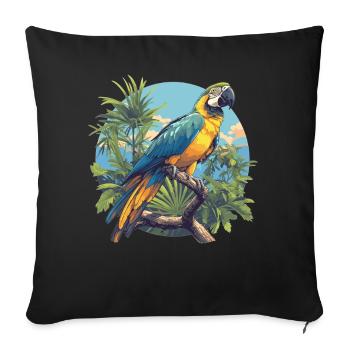 Macaw's Era - Sofa pillowcase 17,3'' x 17,3'' (45 x 45 cm) - black - Front