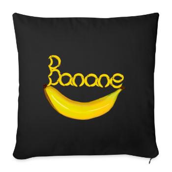 Banana Fruit Fruit Fruits Bananas - Sofa pillowcase 17,3'' x 17,3'' (45 x 45 cm) - black - Front