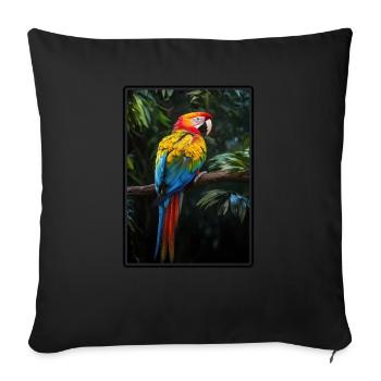 Macaw's Era - Sofa pillowcase 17,3'' x 17,3'' (45 x 45 cm) - black - Front