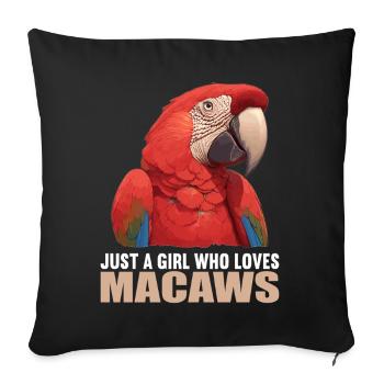 Macaw's Era - Sofa pillowcase 17,3'' x 17,3'' (45 x 45 cm) - black - Front