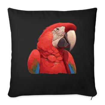 Macaw's Era - Sofa pillowcase 17,3'' x 17,3'' (45 x 45 cm) - black - Front