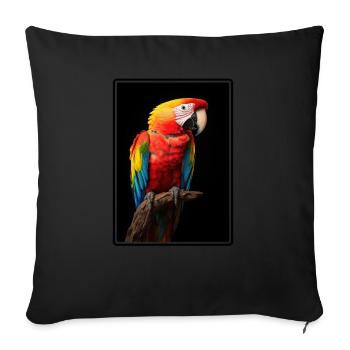 Macaw's Era - Sofa pillowcase 17,3'' x 17,3'' (45 x 45 cm) - black - Front