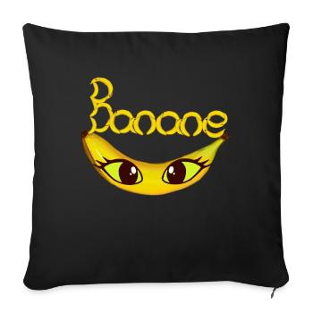 Banana Banana Fruit Fruit Fruits Funny - Sofa pillowcase 17,3'' x 17,3'' (45 x 45 cm) - black - Front