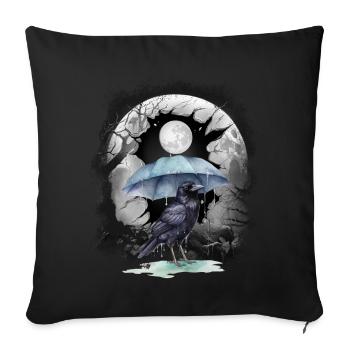 Halloween Bird Raven Crow Crow Forest Moon - Sofa pillowcase 17,3'' x 17,3'' (45 x 45 cm) - black - Front