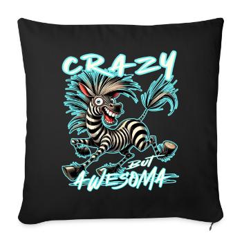Zèbre Mieux fou que l’un d’entre vous - Housse de coussin décorative 45 x 45 cm - noir - Devant
