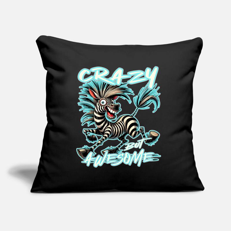 Crazy but Awesome Zebra Comic Style Sofa pillowcase 17,3'' x 17,3'' (45 x 45 cm)