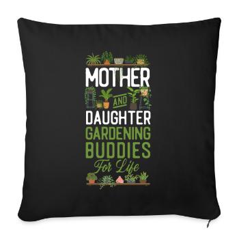 Plant Lover Gardening Mom Daughter - Sofa pillowcase 17,3'' x 17,3'' (45 x 45 cm) - black - Front