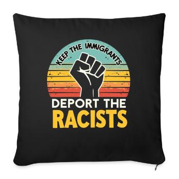 Antiracisme Diversité, justice et égalité - Housse de coussin décorative 45 x 45 cm - noir - Devant
