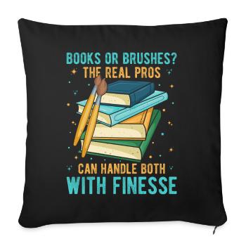 Artiste Peintre Livres graphiques ou pinceaux Cadeaux d’art - Housse de coussin décorative 45 x 45 cm - noir - Devant