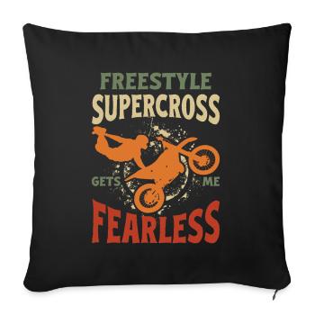 Dirt Biker Riding Get ́s Me Fearless Dirt Bike - Housse de coussin décorative 45 x 45 cm - noir - Devant