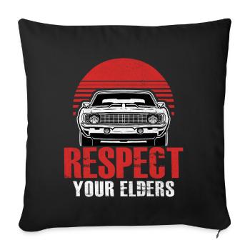 Respect Your Elders Funny Classic Cars Automotive - Sofa pillowcase 17,3'' x 17,3'' (45 x 45 cm) - black - Front