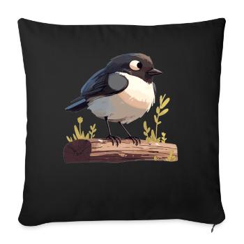 Magpies Magpie - Sofa pillowcase 17,3'' x 17,3'' (45 x 45 cm) - black - Front