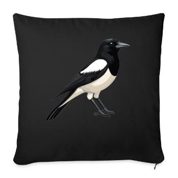 Magpies Magpie - Sofa pillowcase 17,3'' x 17,3'' (45 x 45 cm) - black - Front