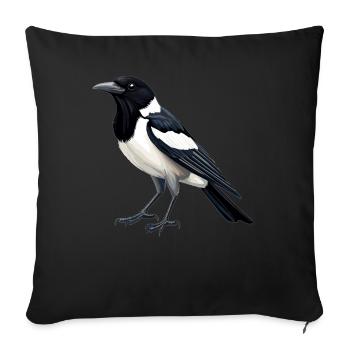 Magpies Magpie - Sofa pillowcase 17,3'' x 17,3'' (45 x 45 cm) - black - Front