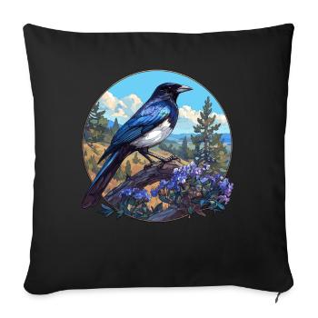 Magpies Magpie - Sofa pillowcase 17,3'' x 17,3'' (45 x 45 cm) - black - Front