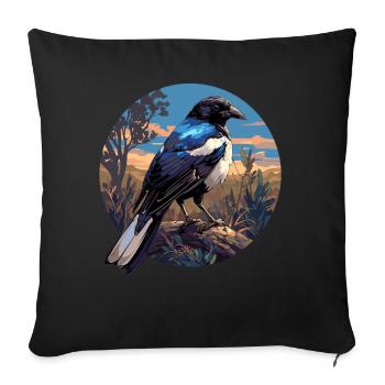 Magpies Magpie - Sofa pillowcase 17,3'' x 17,3'' (45 x 45 cm) - black - Front