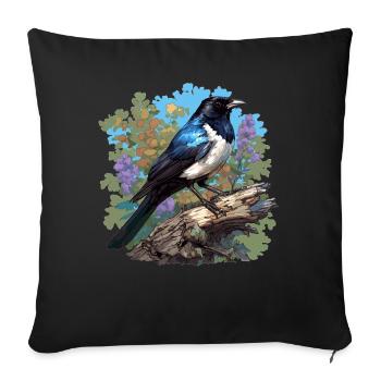 Magpies Magpie - Sofa pillowcase 17,3'' x 17,3'' (45 x 45 cm) - black - Front