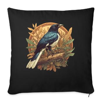 Magpies Magpie - Sofa pillowcase 17,3'' x 17,3'' (45 x 45 cm) - black - Front