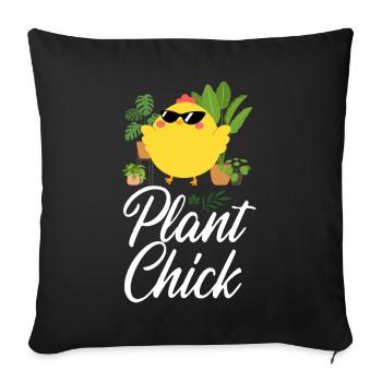 Plant Lover Gardening Chicken Girl - Sofakissenbezug 45 x 45 cm - Schwarz - Vorne