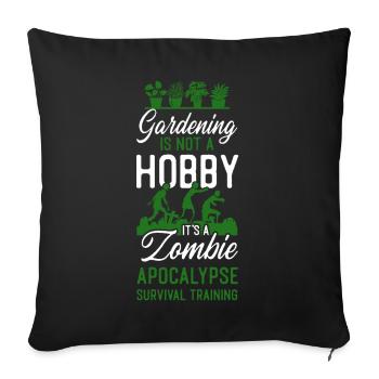 Plant Lover Gardening Gardening Is - Sofa pillowcase 17,3'' x 17,3'' (45 x 45 cm) - black - Front