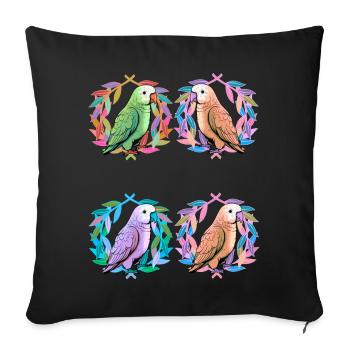 Oiseaux exotiques Oiseau Perroquet Perroquets - Housse de coussin décorative 45 x 45 cm - noir - Devant